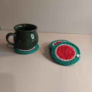 Handgefertigte untersetzer wassermelone 1525 ( 1 set 6 stück )